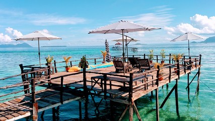 Lato Lato Resort (water chalet) at Semporna, Sabah facing marine park © Adi Azudin