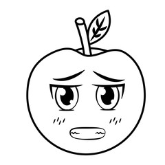 kawaii apple cartoon character