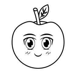 kawaii apple cartoon character