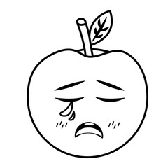 kawaii apple cartoon character