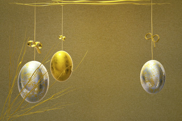 Easter background - 3D render