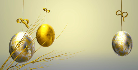 Easter background - 3D render