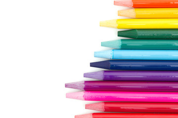 Colored watercolor pencils isolated over white