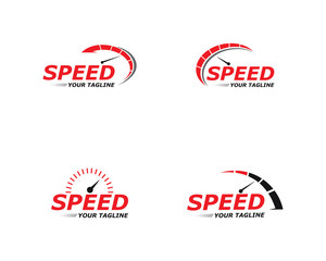 Speed logo faster template vector icon illustration design