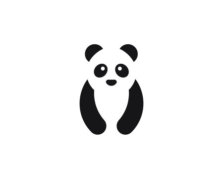 Cute panda logo template vector icon illustration design