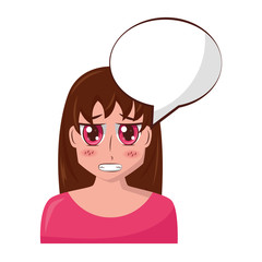 anime girl talk speech bubble