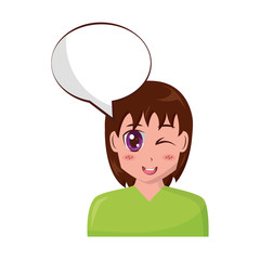 anime girl talk speech bubble