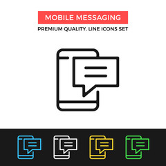 Vector mobile messaging icon. Premium quality graphic design. Modern signs, outline symbols collection, simple thin line icons set
