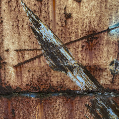 Texture de rouille abstraite et éclat de peinture. grain rouillé sur fond métallique. Utilisation de l'effet de rouille de superposition de saleté pour le style d'image vintage.