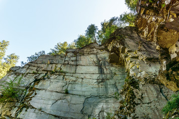 HOPE, CANADA - July 14, 2018: scaur at Othello Tunnels in the Coquihalla Canyon in British Columbia.