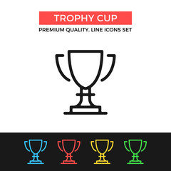 Vector trophy cup icon. Premium quality graphic design. Modern signs, outline symbols collection, simple thin line icons set