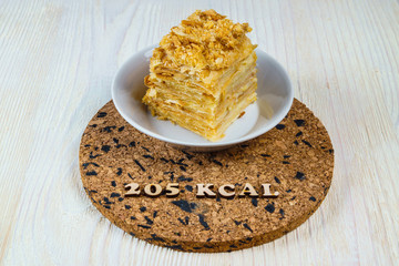 calorie products cake napoleon 205 kcal 100 grams diet
