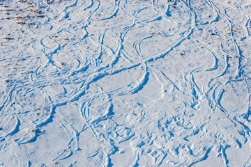 Winter snow traces