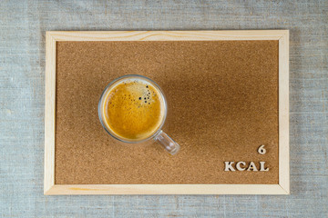 calorie content of coffee products black without sugar 6 kcal 100 grams diet
