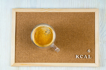 calorie content of coffee products black without sugar 6 kcal 100 grams diet