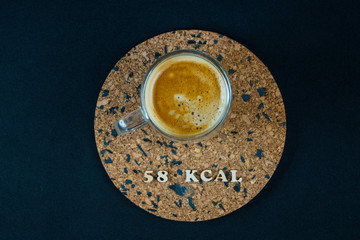 calorie content of coffee products with milk and sugar 58 kcal 100 grams diet