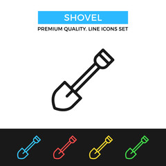 Vector shovel icon. Premium quality graphic design. Modern signs, outline symbols collection, simple thin line icons set