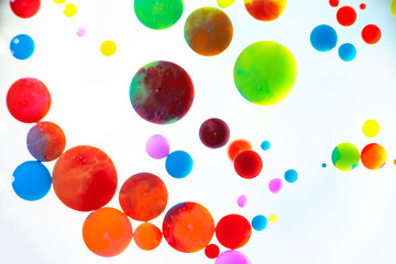 Nice color bubbles on white background abstract