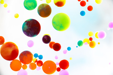 Nice color bubbles on white background abstract