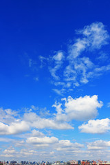 Tokyo landscape and wide sky seen from Tokyo Bay