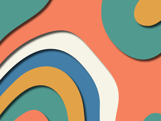 Obraz premium Colorful carving art.Paper cut abstract background with paper cut shapes. Template design layout for business presentations, flyers, posters, invitations