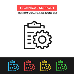 Obraz premium Vector technical support icon. Maintenance. Premium quality graphic design. Modern signs, outline symbols collection, simple thin line icons set