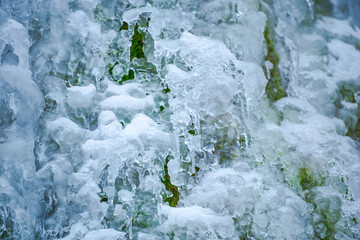 Winter frozen waterfall