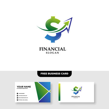 Financial Logo Template, Accounting Logo Template, Free Business Card