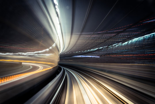 Long exposure of train