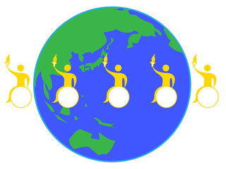 日本で開催される国際スポーツ大会の聖火ランナー Athlete Poster Athle Shin28