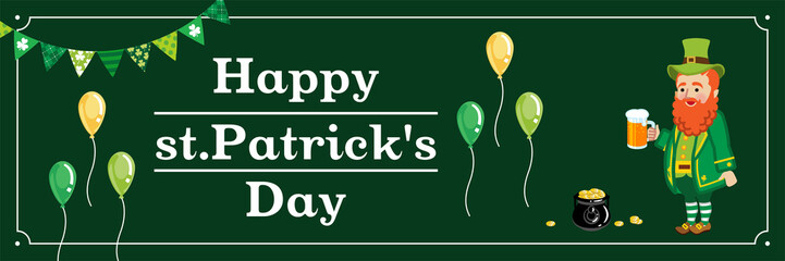 Leprechaun holding a Beer mug  - St. Patrick's Day Greeting card layout Design