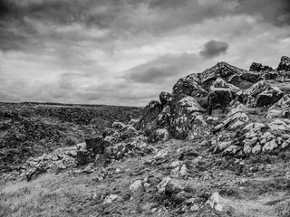 The rocky and picturesque coast of Kynance Cove in Cornwall