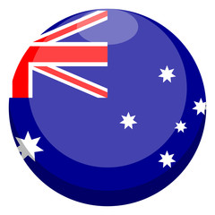 Button with the flag of Australia. Vector illustration design