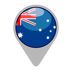 Map pin with the flag of Australia. Vector illustration design