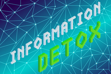 information; detox; 3d; web; computer; design; banner; digital; lettering; word; text; phrase; isometric; plexus; triangle; dot; polygonal; communication; particle; fractal; relations; link; technolog