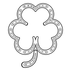 Isolated clover shaped horseshoe. Vector illustration design