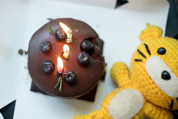 Chocolate dark birthday cake