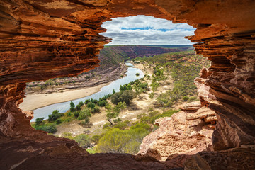 natures window in kalbarri national park, western australia 27 - obrazy, fototapety, plakaty