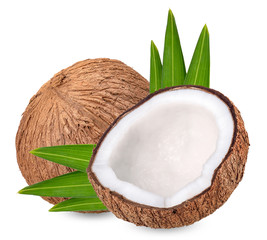 Coconut isolated on white with clipping path