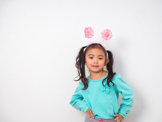 Easter holiday fo happy little girl