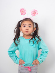 Easter holiday fo happy little girl