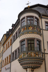 Obraz premium Schmuckerker an der historischen Stadtapotheke am Markt von Gera, Thüringen