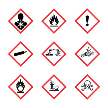 The Globally Harmonized System of Classification and Labeling of Chemicals vector on white background illustration