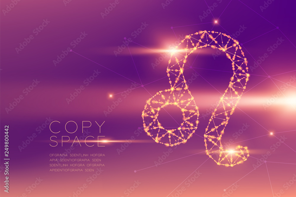 Poster leo zodiac sign wireframe polygon futuristic bokeh light frame structure and lens flare, fortune tel