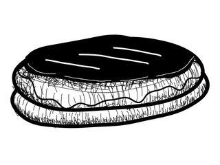 Isolated vintage sketch of a bakery sweet cookie. Vector illustration design