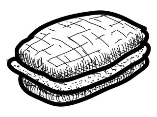 Isolated vintage sketch of a sandwich. Vector illustration design