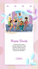 Happy Family Meeting Cartoon Vector Web Banner