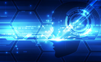 Artificial intelligence. AI digital technology in future. Virtual concept. vector illustration background.