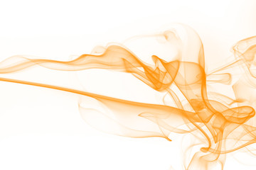 Orange smoke abstract on white background. ink water color
