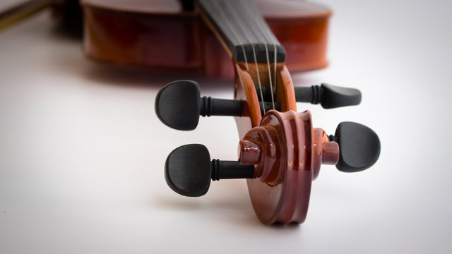 Violin in white background with bow
